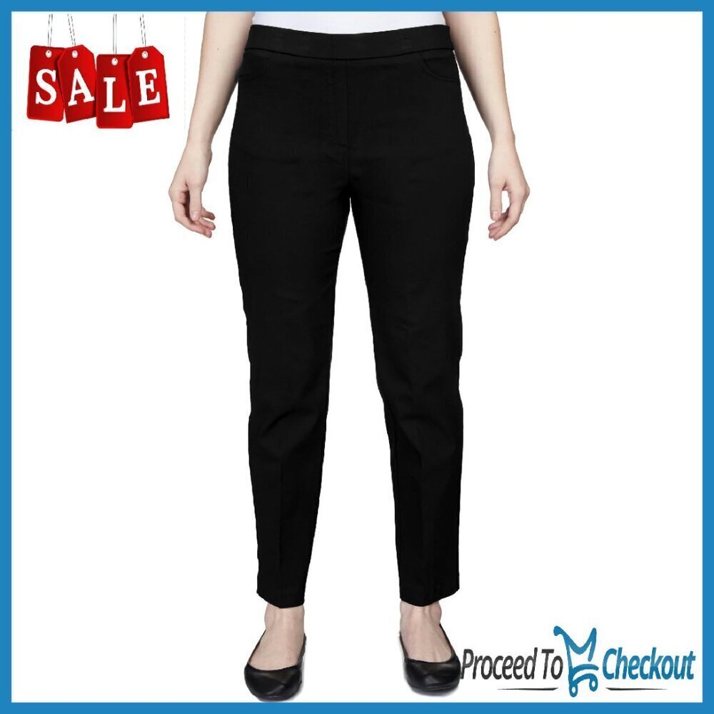 Petite Slim Fit Stretch Pants with Tummy Control & Pockets